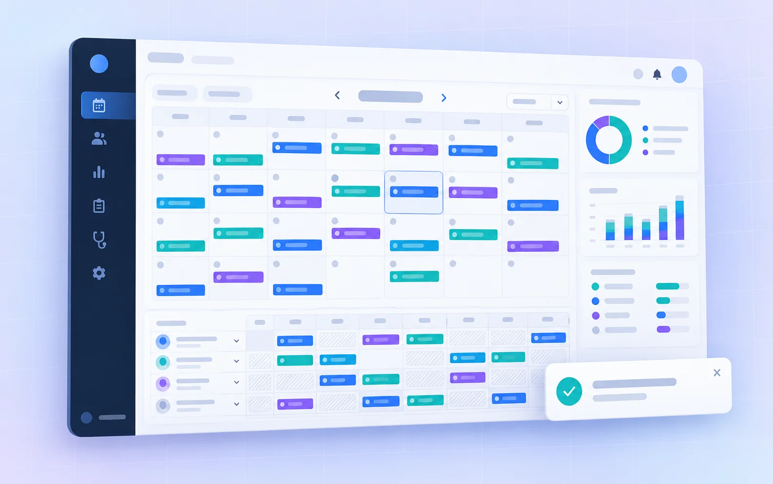 Mockup conceitual do painel de distribuição do Sistema de Escalas